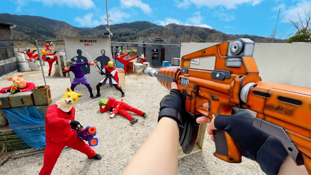 Nerf War | Amusement Park Battle 73 (Nerf First Person Shooter)
