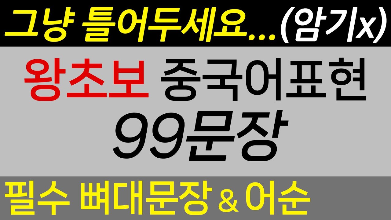 그냥 틀어만 놔도 쏙쏙 이해되는 중국어 뼈대문장 및 어순 / 어린이도 쉽게 따라할 수 있는 쉬운 문장 / 딩당중국어
