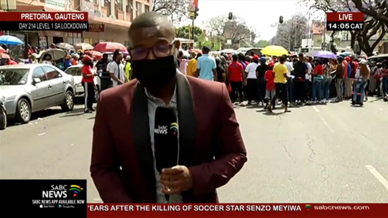 Bushiri supporters gather outside the Pretoria Magistrates Court