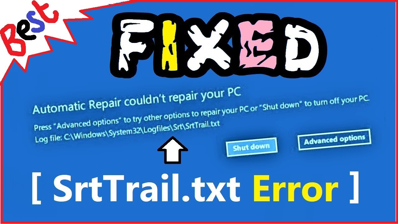 SrtTrail.txt ИСПРАВЛЕНИЕ В Windows 10 | Как исправить C /Windows/System32/LogFiles/srt/SrtTrail.txt