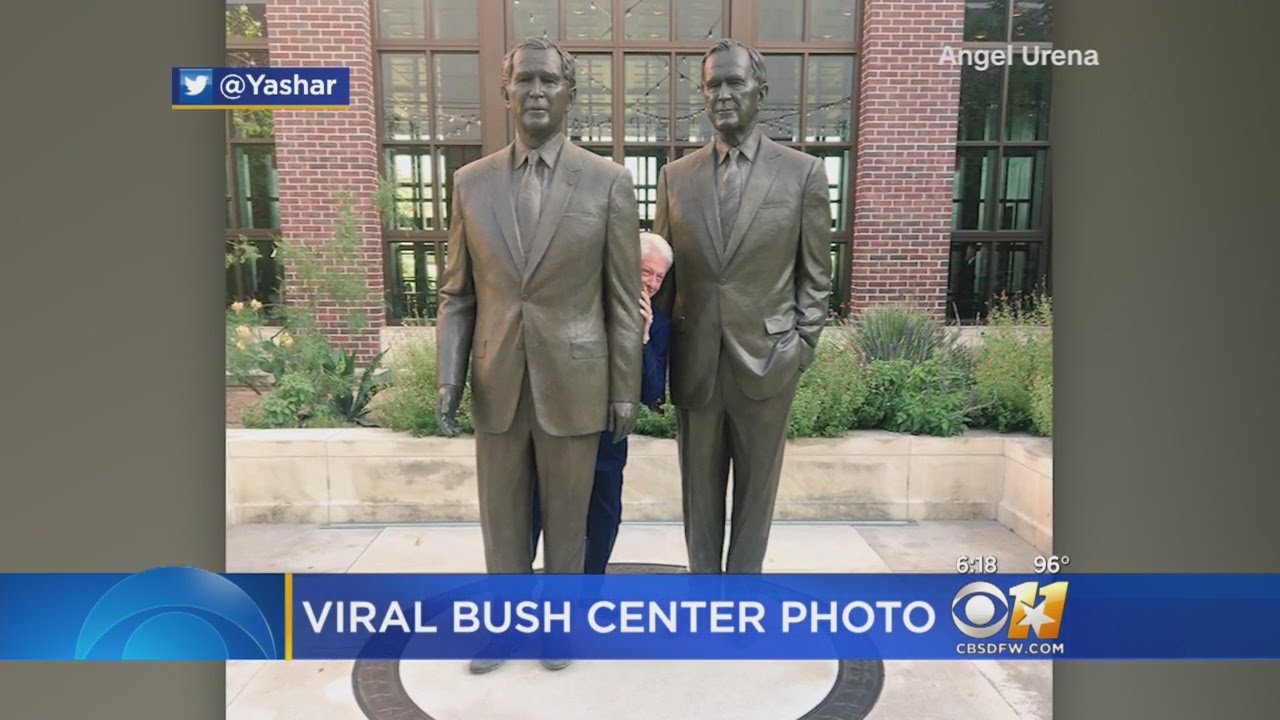 Clinton Hides Between The Bushes