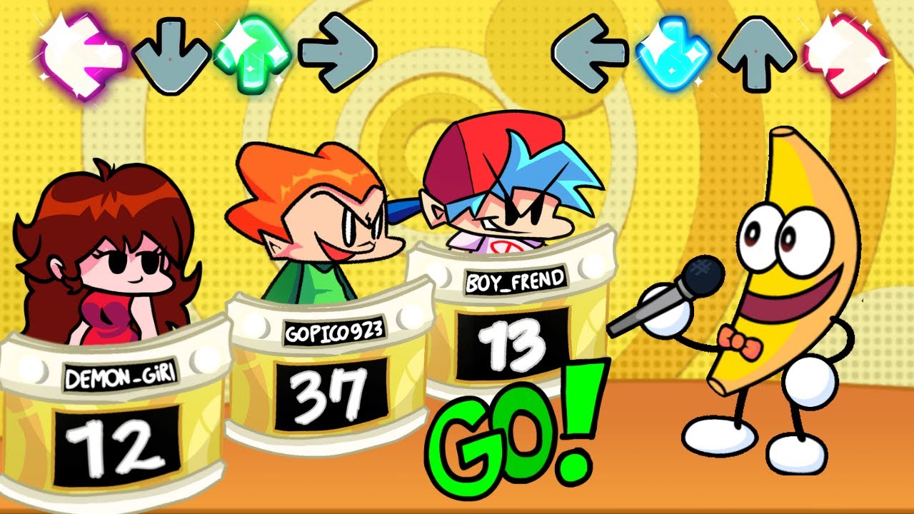 Friday Night Funkin' - BF, GF & Pico Vs Banana (No Brainer) - [Shovelware's Brain Game x FNF]