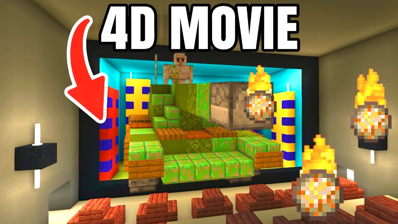 HOW TO MAKE A WORKING 4D CINEMA in Minecraft