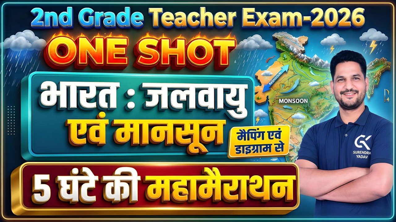भारत की जलवायु एवं मानसून | RPSC 2nd Grade Teacher Exam 2026 | Indian Geography One Shot