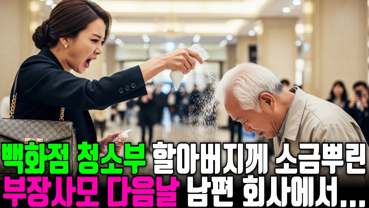 백화점 청소부 할아버지에게 소금뿌린 부장사모, 다음날 남편은 회사에서 쫓겨나는데