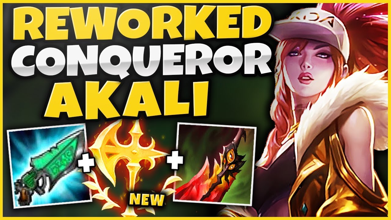 CONQUEROR REWORK AKALI IS 100% AMAZING!  INSANE TRUE DAMAGE + HEALING! - League of Legends