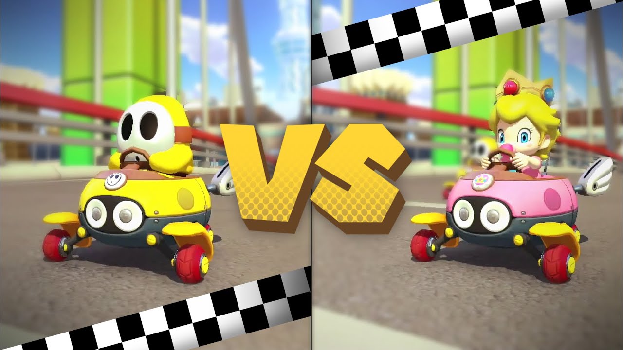 Mario Kart 8 Deluxe - Multiplayer - Yellow Shy Guy vs Baby Peach (Lucky Cat Cup 150cc)