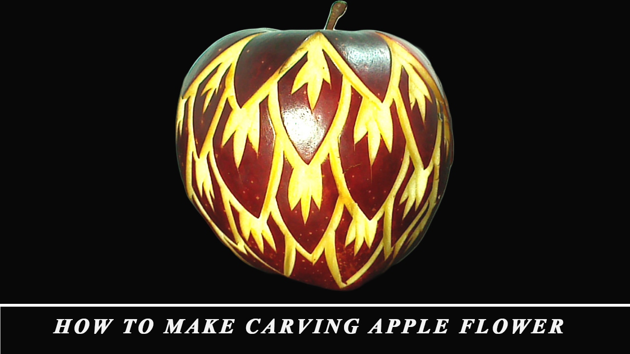 How to make apple tutorial for beginners - Apple carving art flower - apple art design