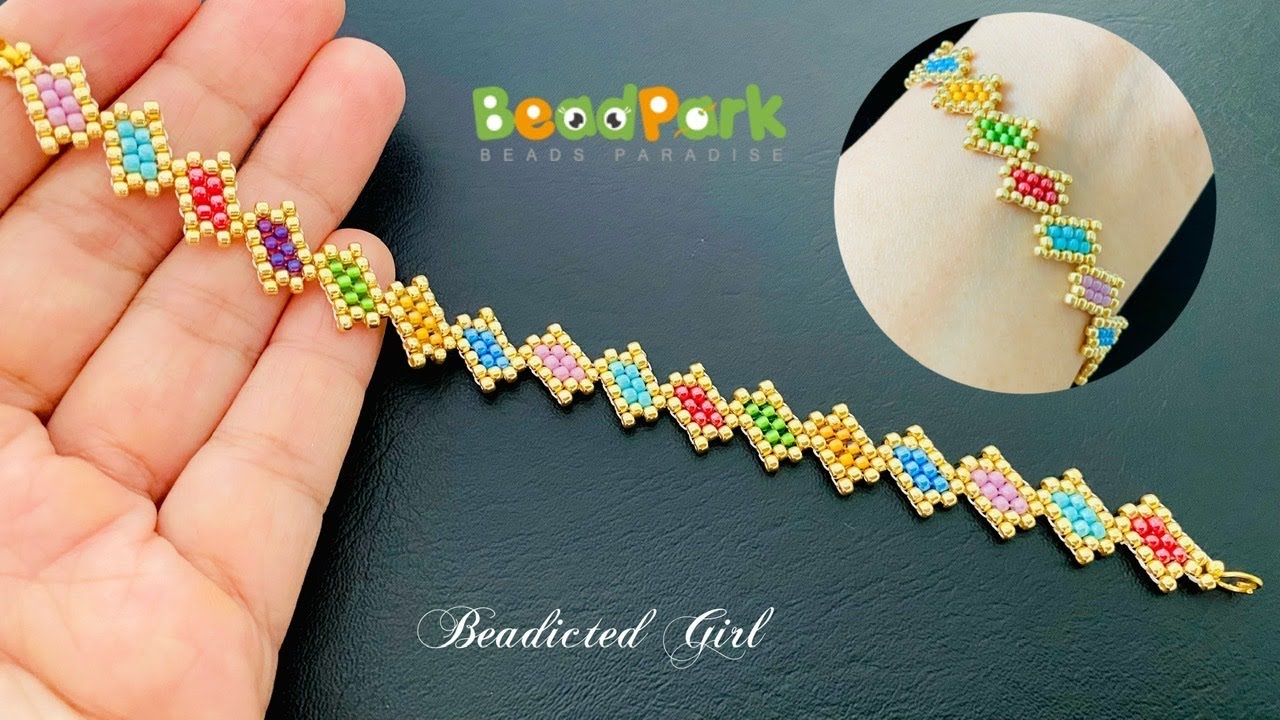 Peyote stitch Bracelet || Beadpark.com Tutorial || 