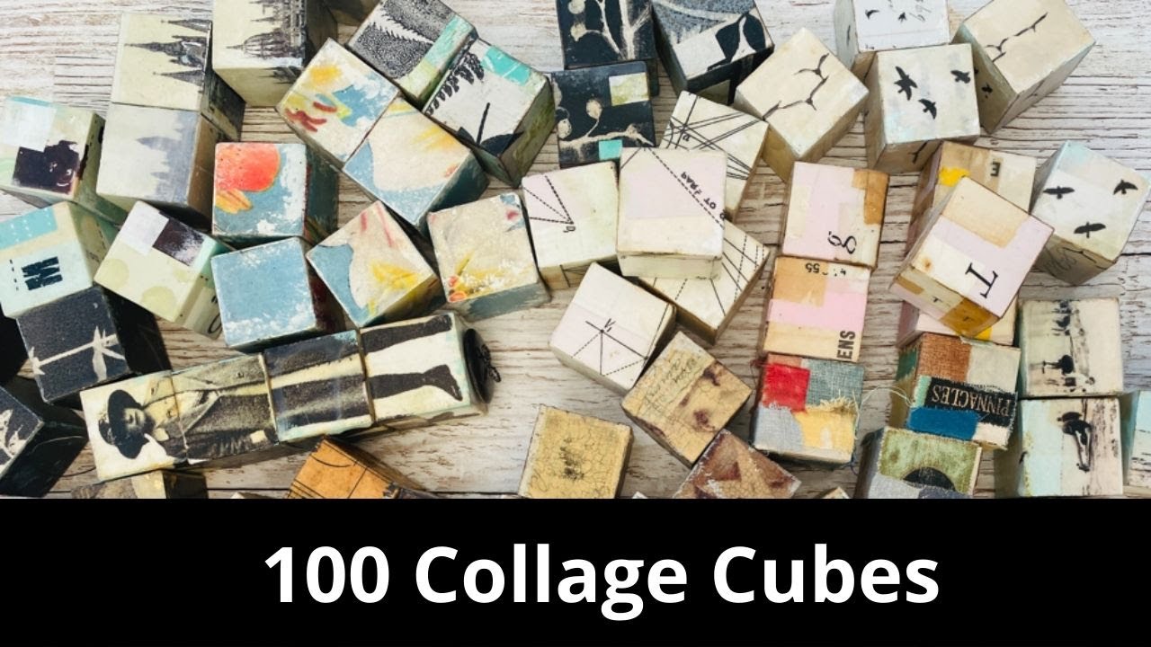 Collage art cubes