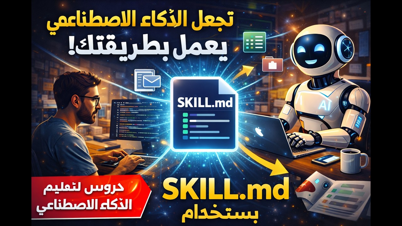 Make AI Agents Work Like You. Use SKILL.md [Arabic - بالعربى] علم الذكاء الاصطناعي يعمل مثلك