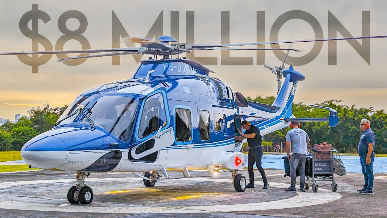 LUXURIOUS VIP HELICOPTER LANDS | Agusta AW169