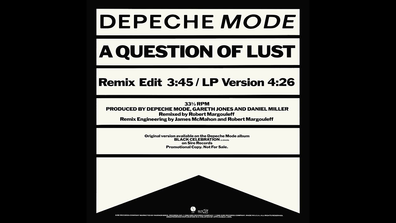 Depeche Mode - A Question Of Lust (remix edit) (Promo only remix)