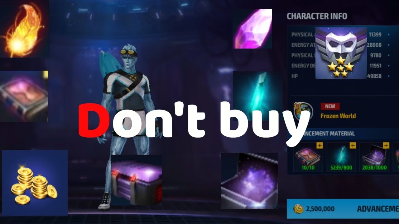 Marvel Future Fight Iceman summer uniform Build Total cost @Death WarrioR @mffwarrior1761