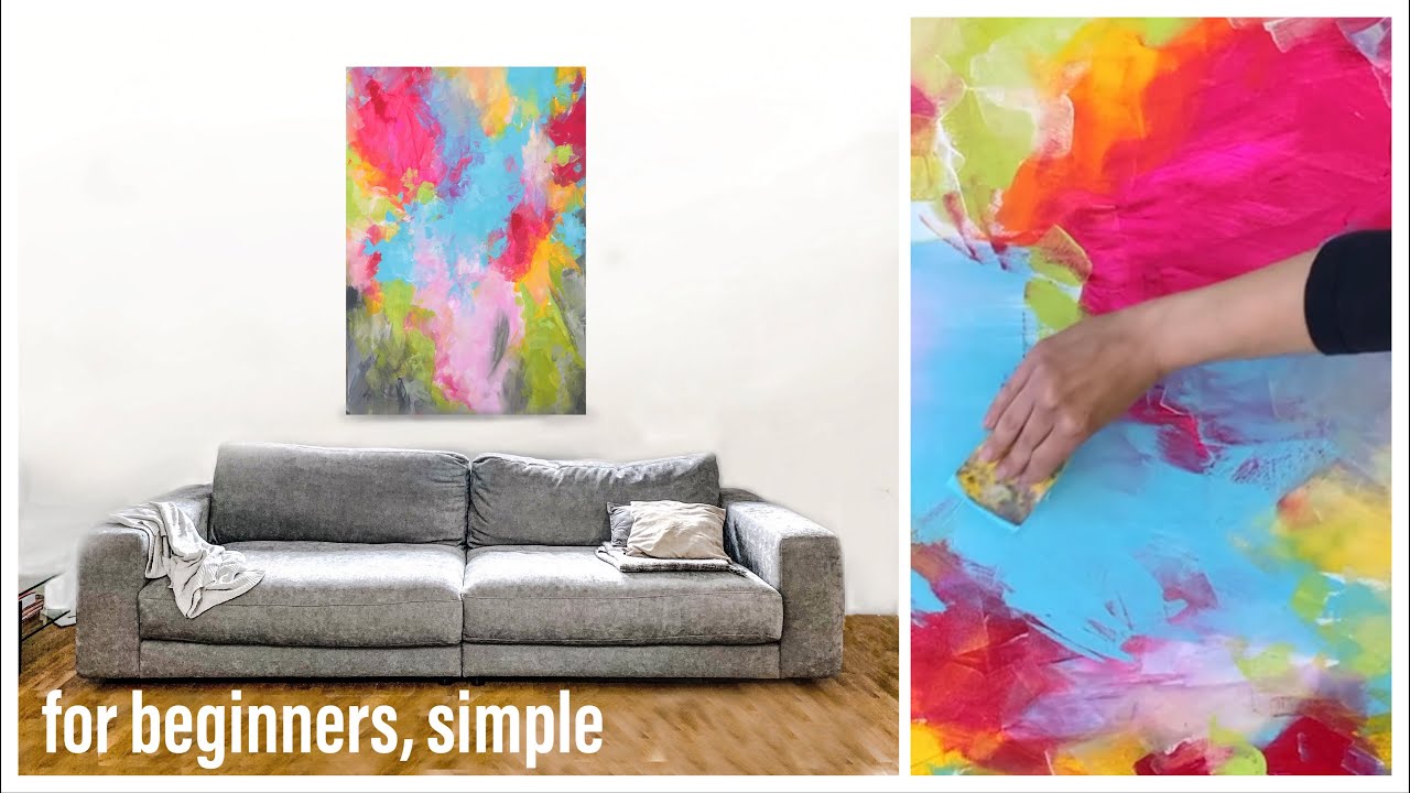 abstrakte Malerei, Acryl, easy, für Anfänger, Demo, Rakel