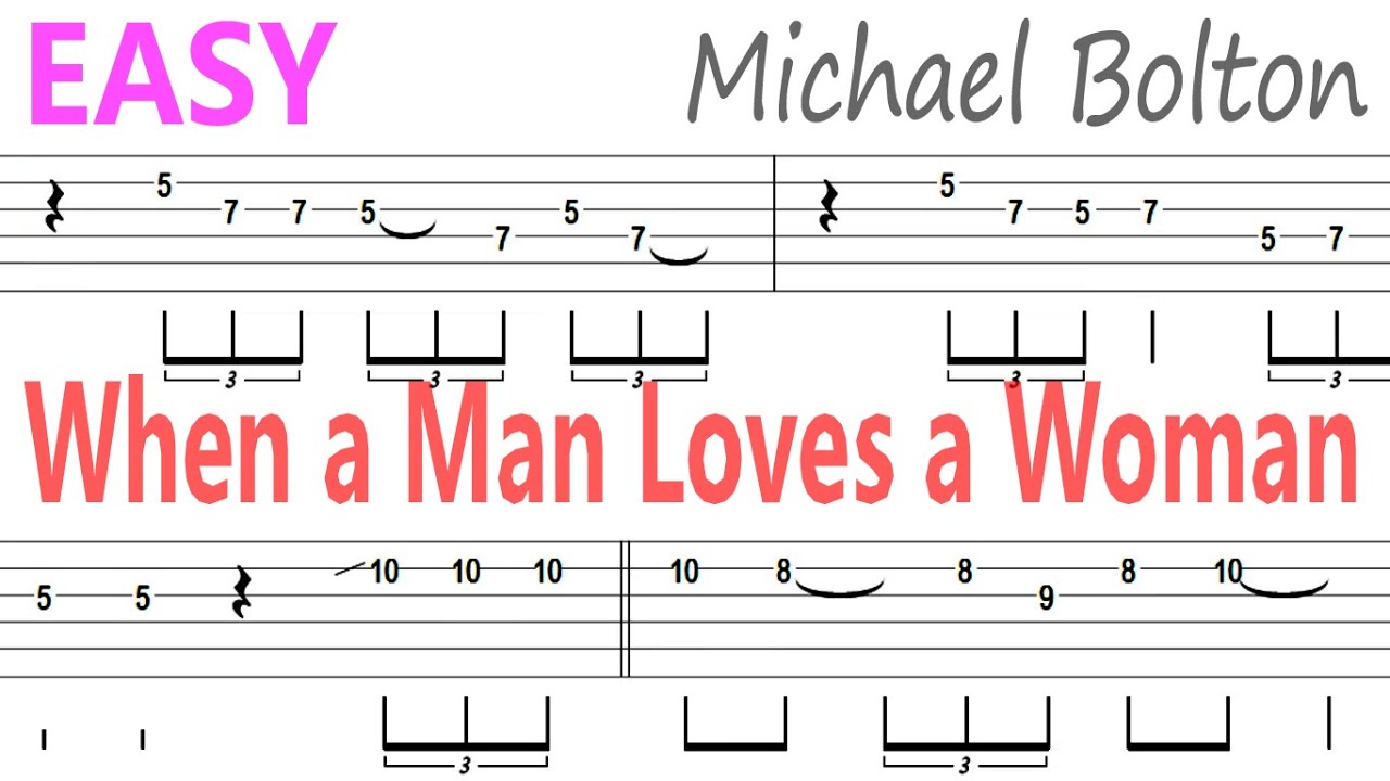 Michael Bolton - When a Man Loves a Woman / Guitar Solo Tab+BackingTrack