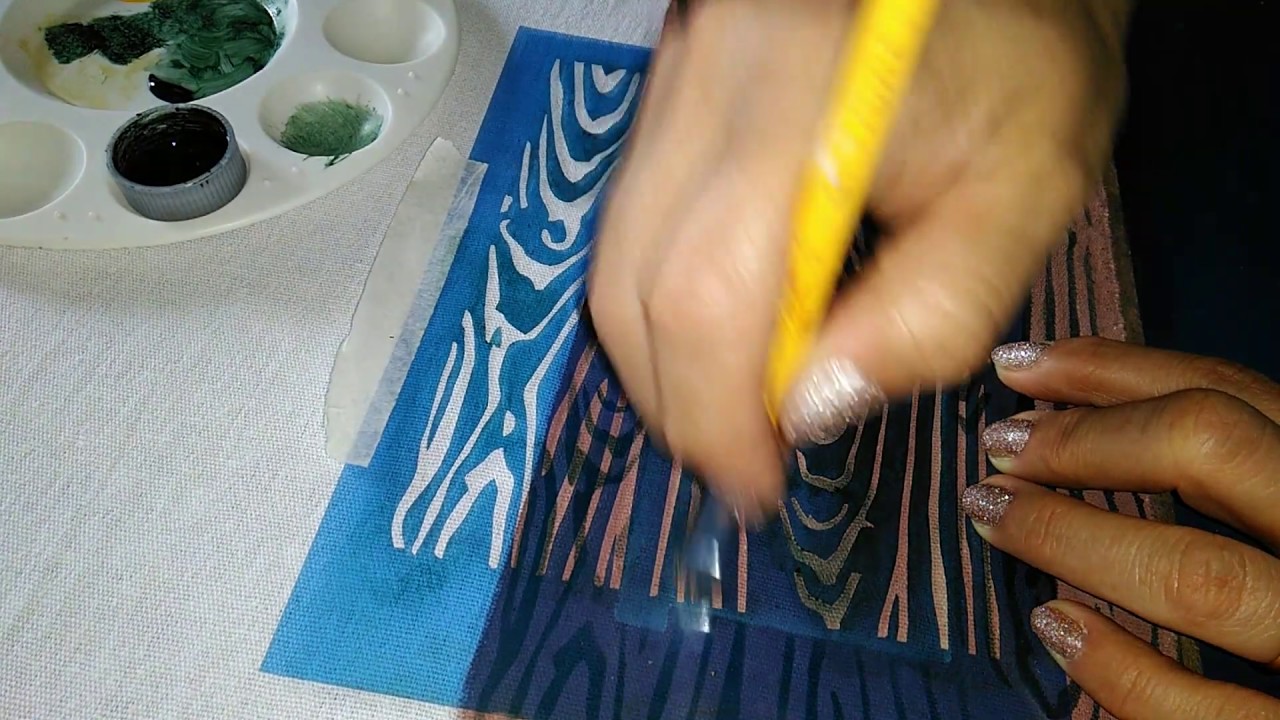 Como pintar efeito madeira com stencil/Pintura em tecido
