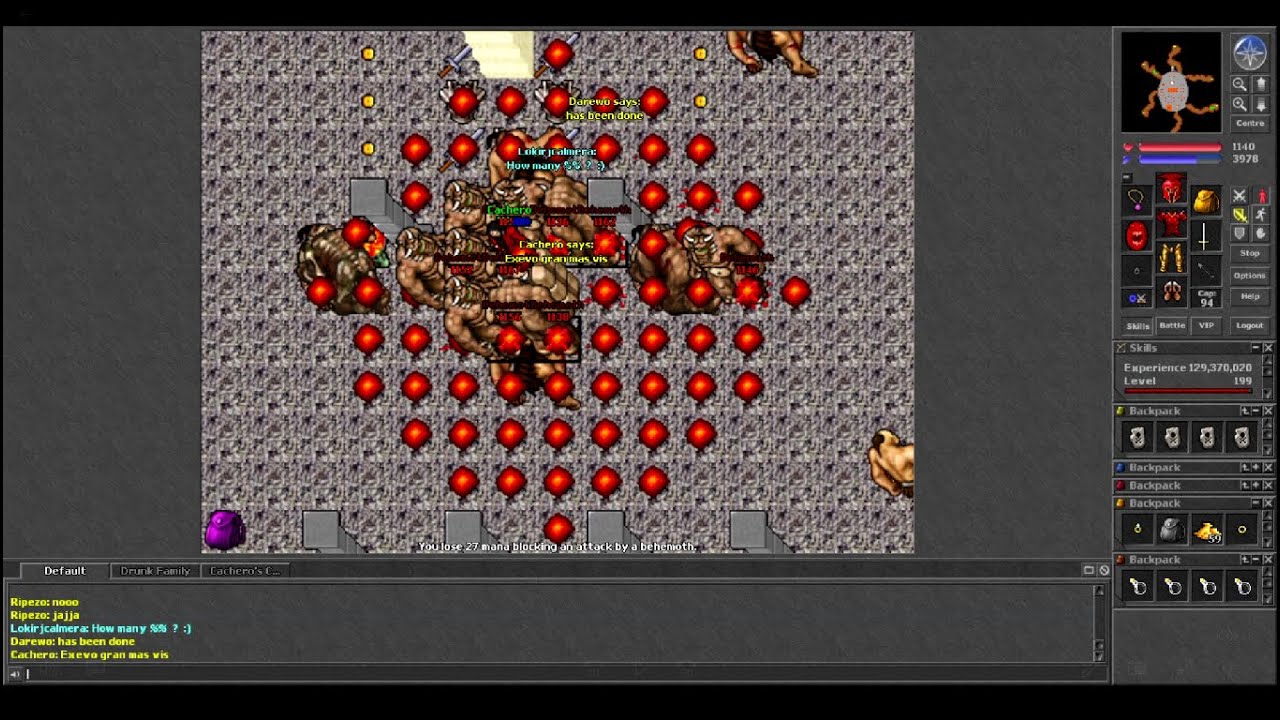 Old Tibia - Cachero getting LvL 200 - (7.4 2005 Calmera)