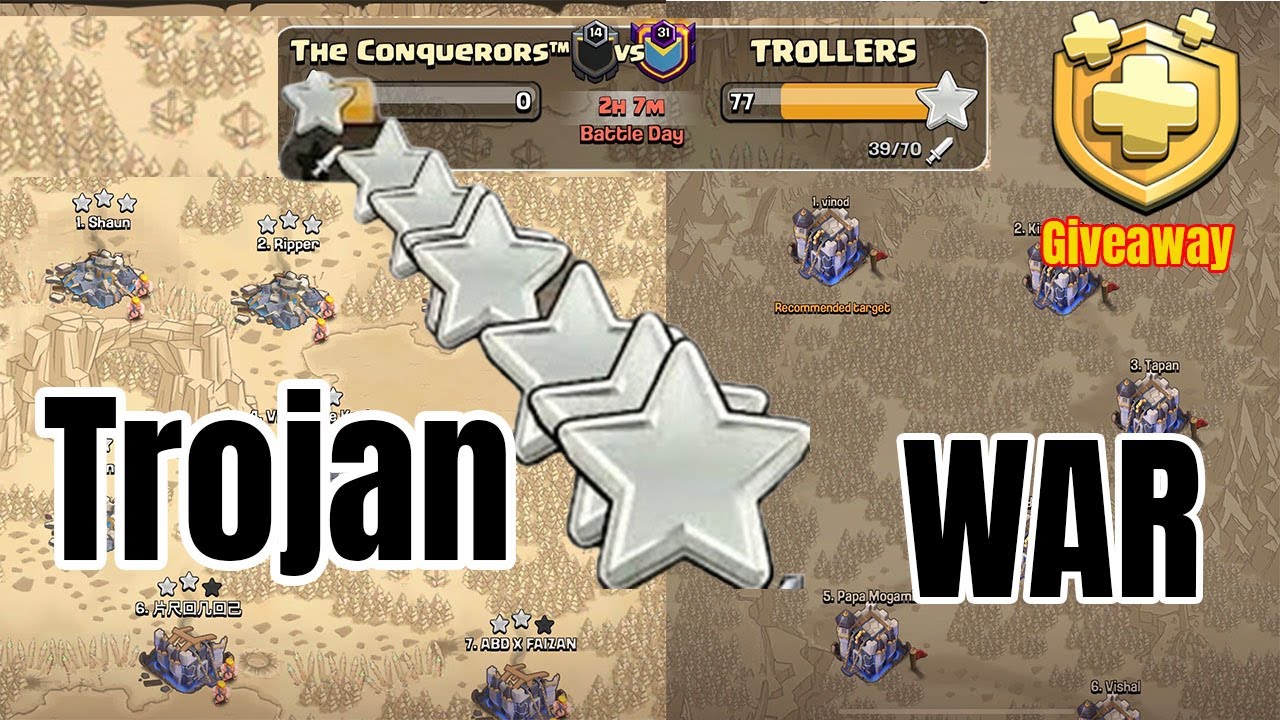 Clash of Clans Live||Trojan War|| GP Giveaway