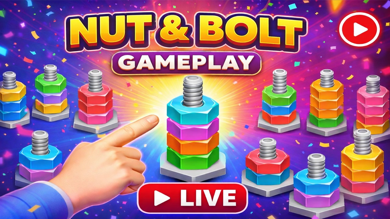 nut and bolt live | 😀 Solving The IMPOSSIBLE Nut & Bolt Puzzle!! #gaming