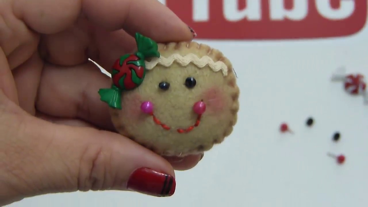 Galletas de jengibre en fieltro miniatura para decorar Moños