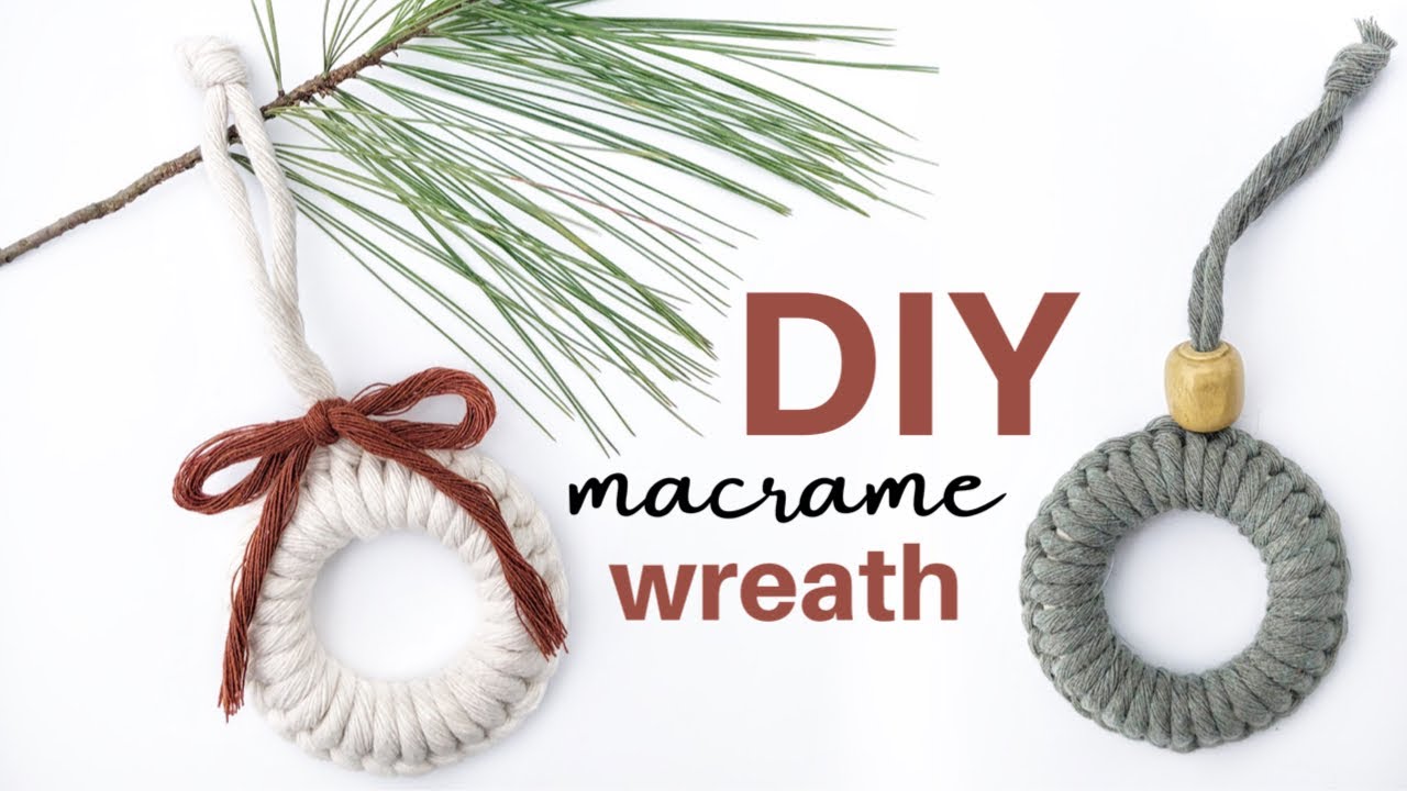 DIY EASY Macrame Wreath Christmas Ornament (step by step)