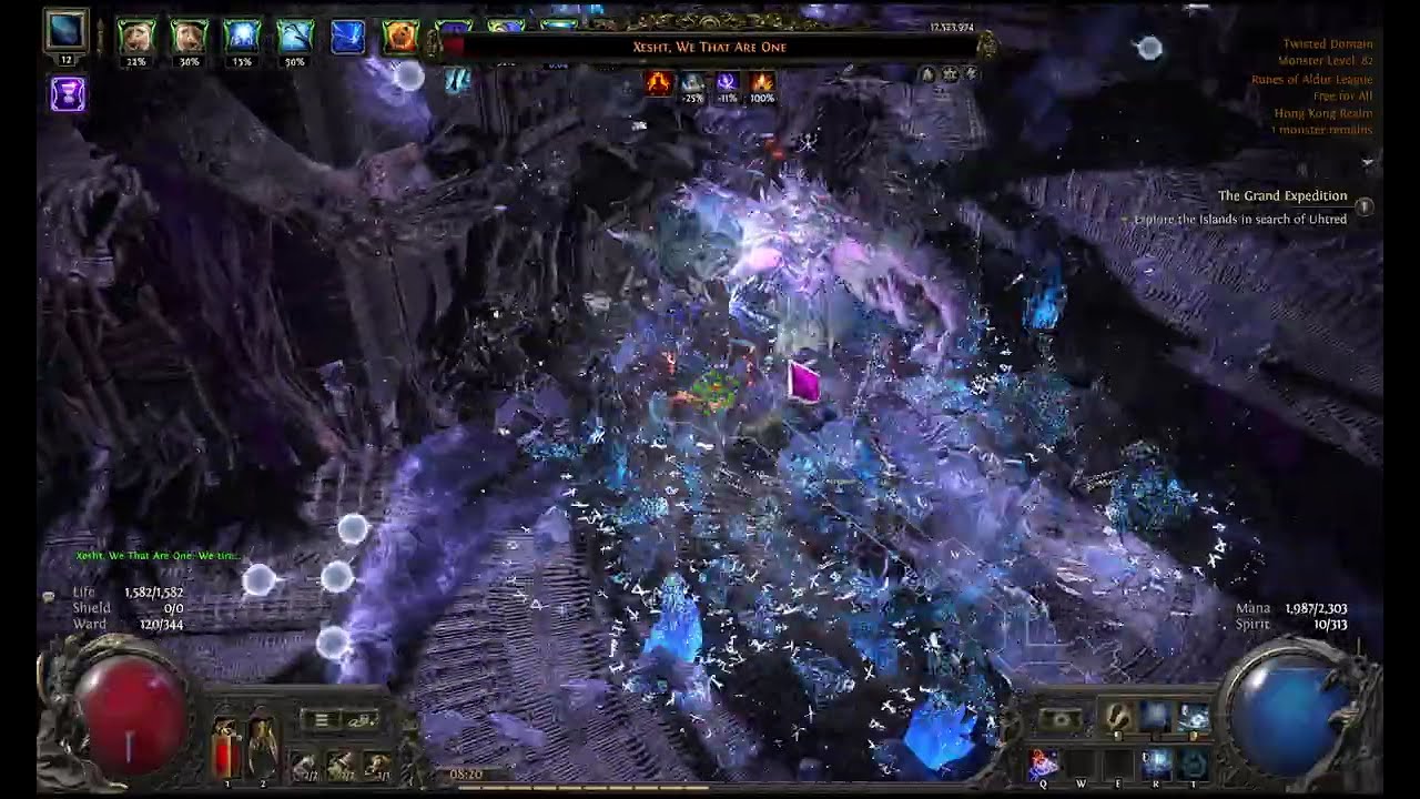 POE2 - 0.52 - Twisted Domain XESHT (difficulty 1) with Chronomancer Frostbolt