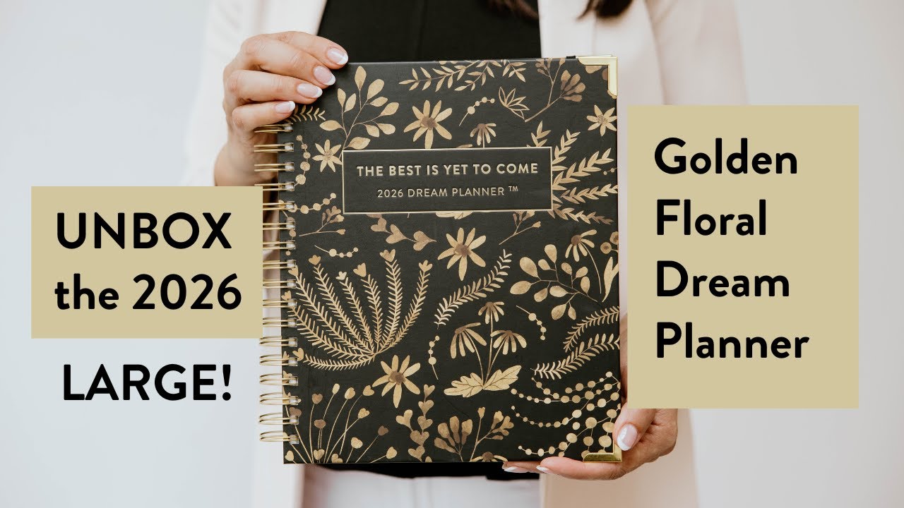 2026 Large Golden Floral Dream Planner Tour