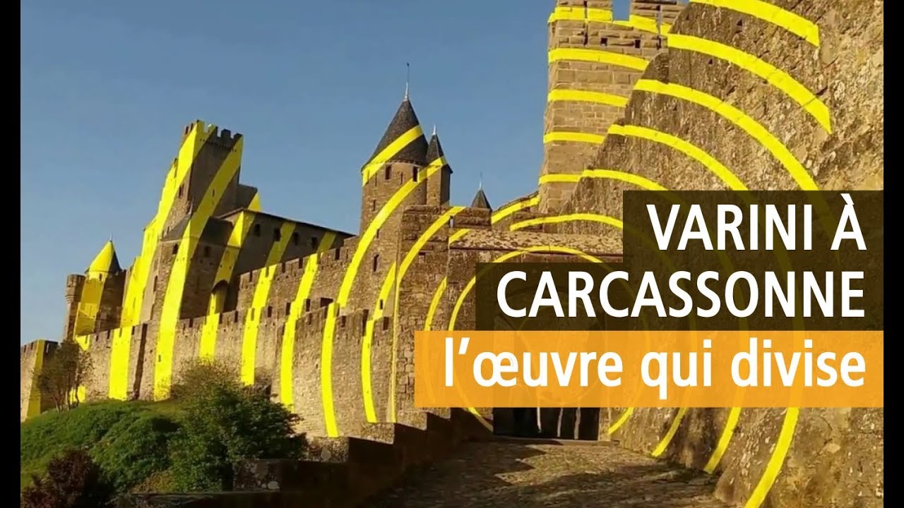 Felice Varini . Scandale à Carcassonne avec son oeuvre trop excentrique ? Vidéo exposition YouTube
