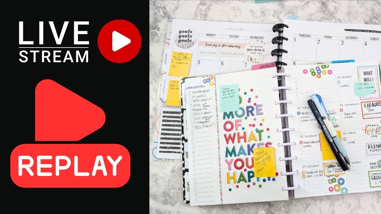 First YouTube Live - Plan my week with me & Decorating my BIG monthly for January