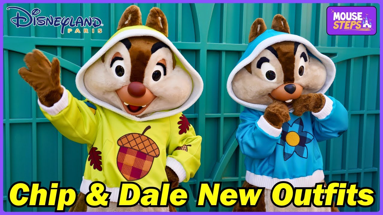 Chip and Dale in Disney Adventure World Costumes at Disneyland Paris