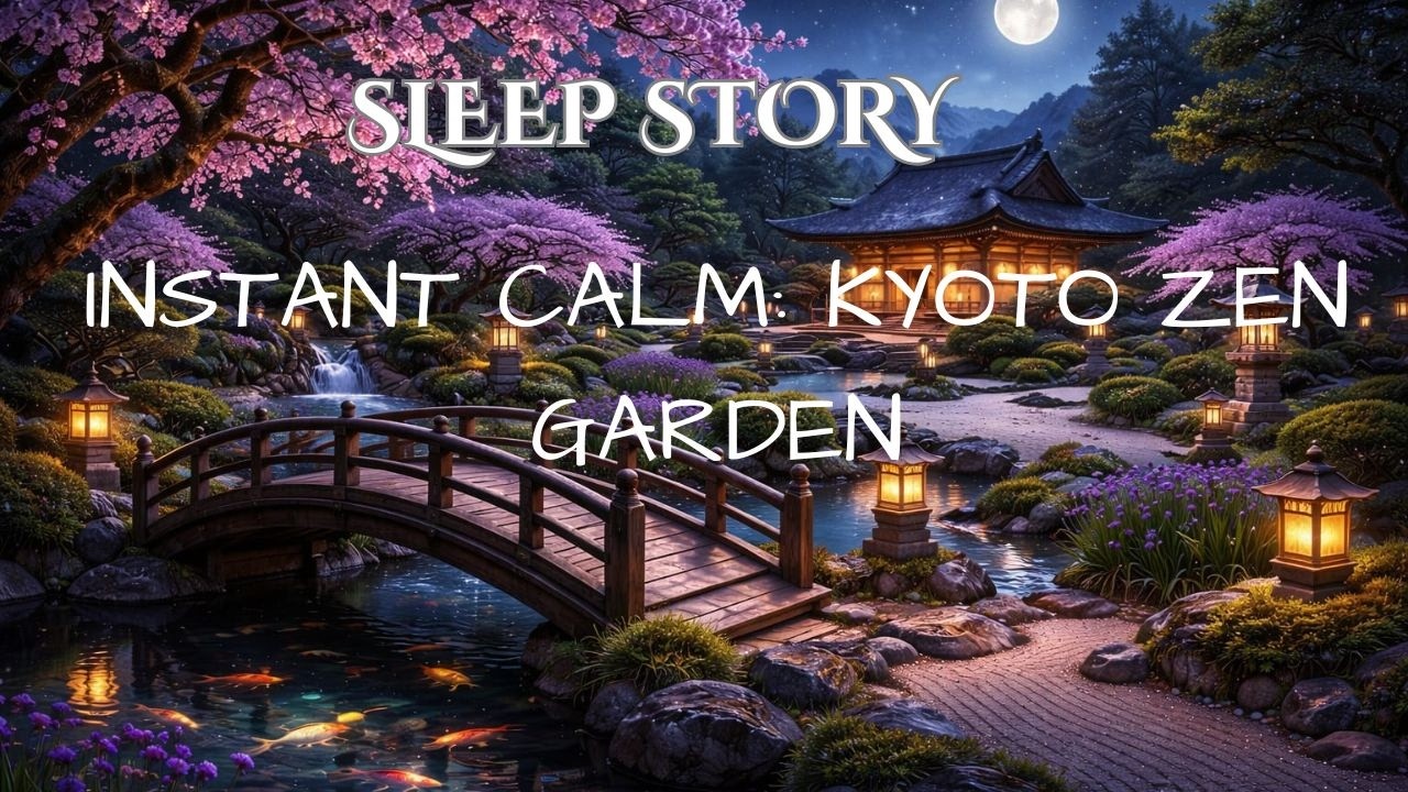 A Midnight in a Kyoto Zen Garden: Deep Sleep Story | Calming Journey