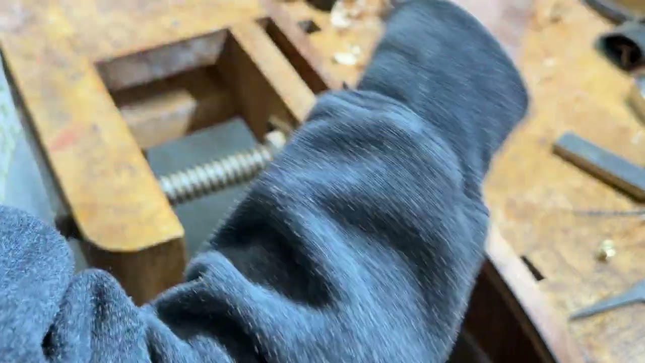 Installing the Brass Hardware on the Mirror Frame