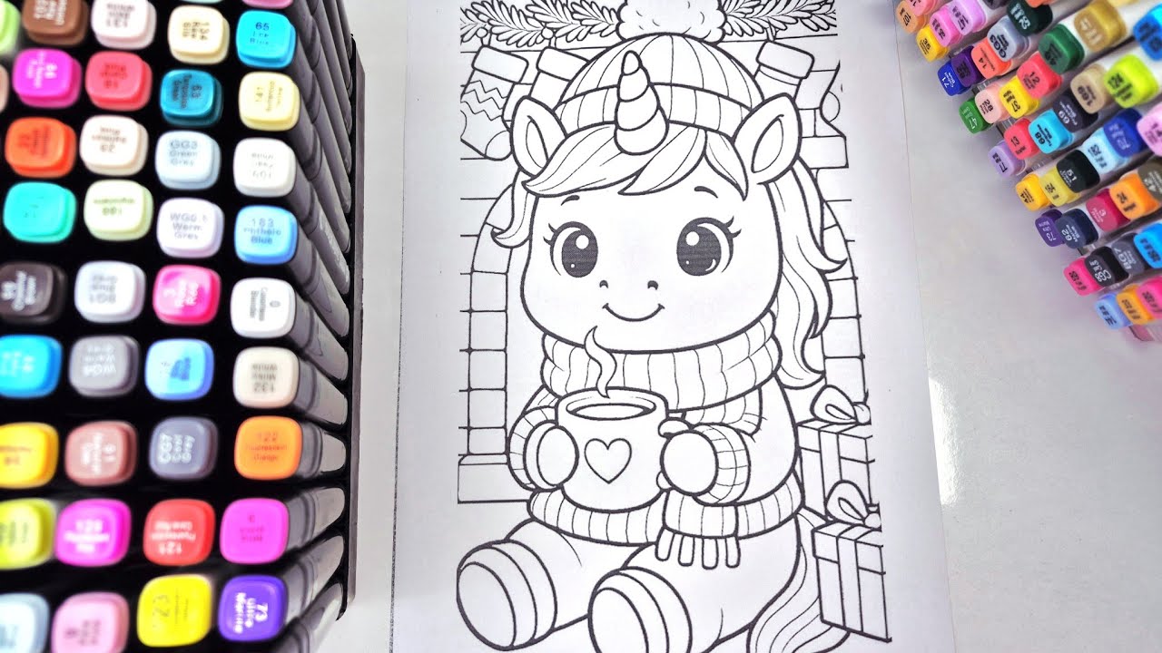 Satisfying Cozy Cute Unicorn Coloring | ASMR & Calm 🦄☕✨