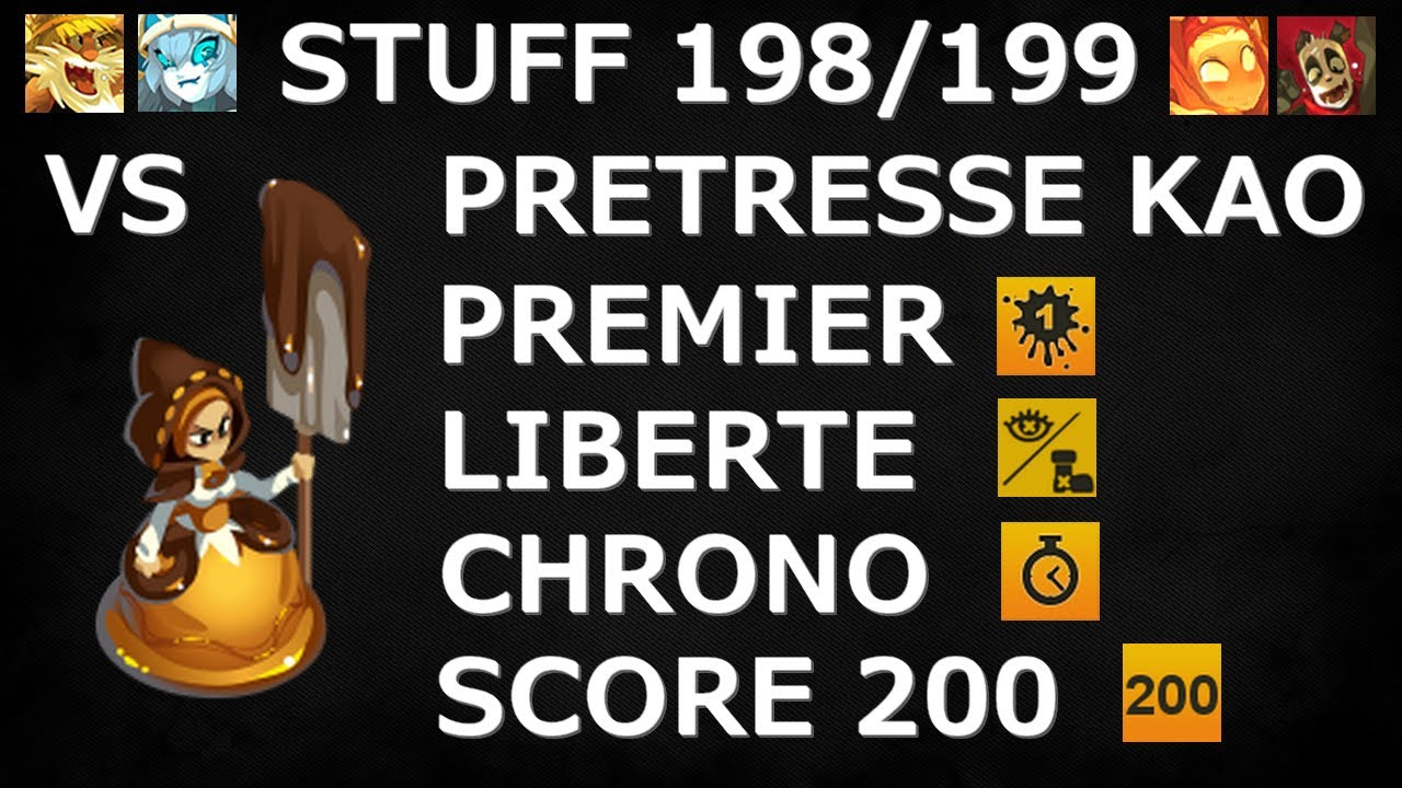 STUFF 198/199 LOW COST VS PRETRESSE KAO PREMIER LIBERTE CHRONO 200 - TEAM SUCCES ELIO - DOFUS 2.67