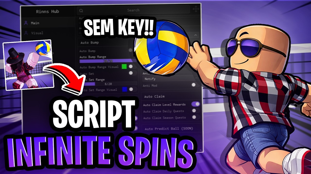 SCRIPT INFINITE SPINS SEM KEY 😱 | VOLLEYBALL LEGENDS ROBLOX