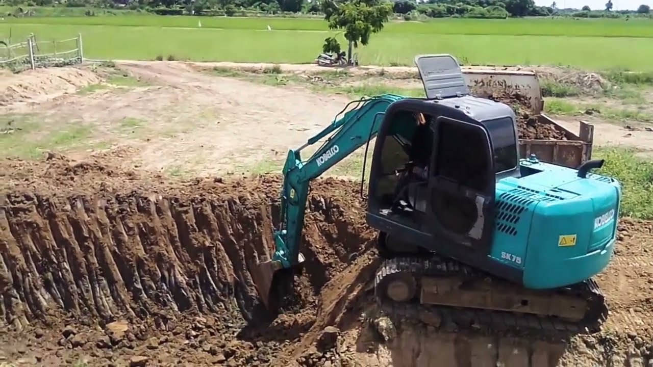 โกเบ75รุ่น8ขุดบ่อย้ายดิน🚜