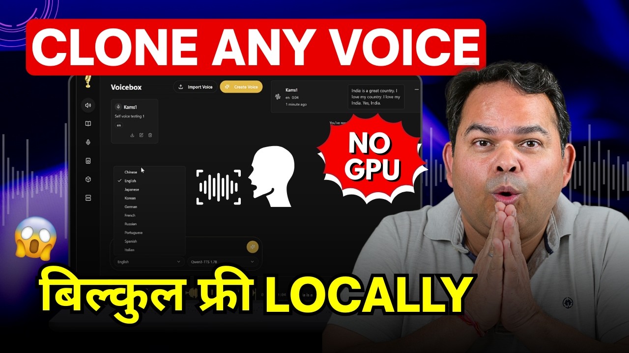 How to Clone Your Voice With AI for Free, Local Voice Cloning on CPU, NO GPU REQUIRED