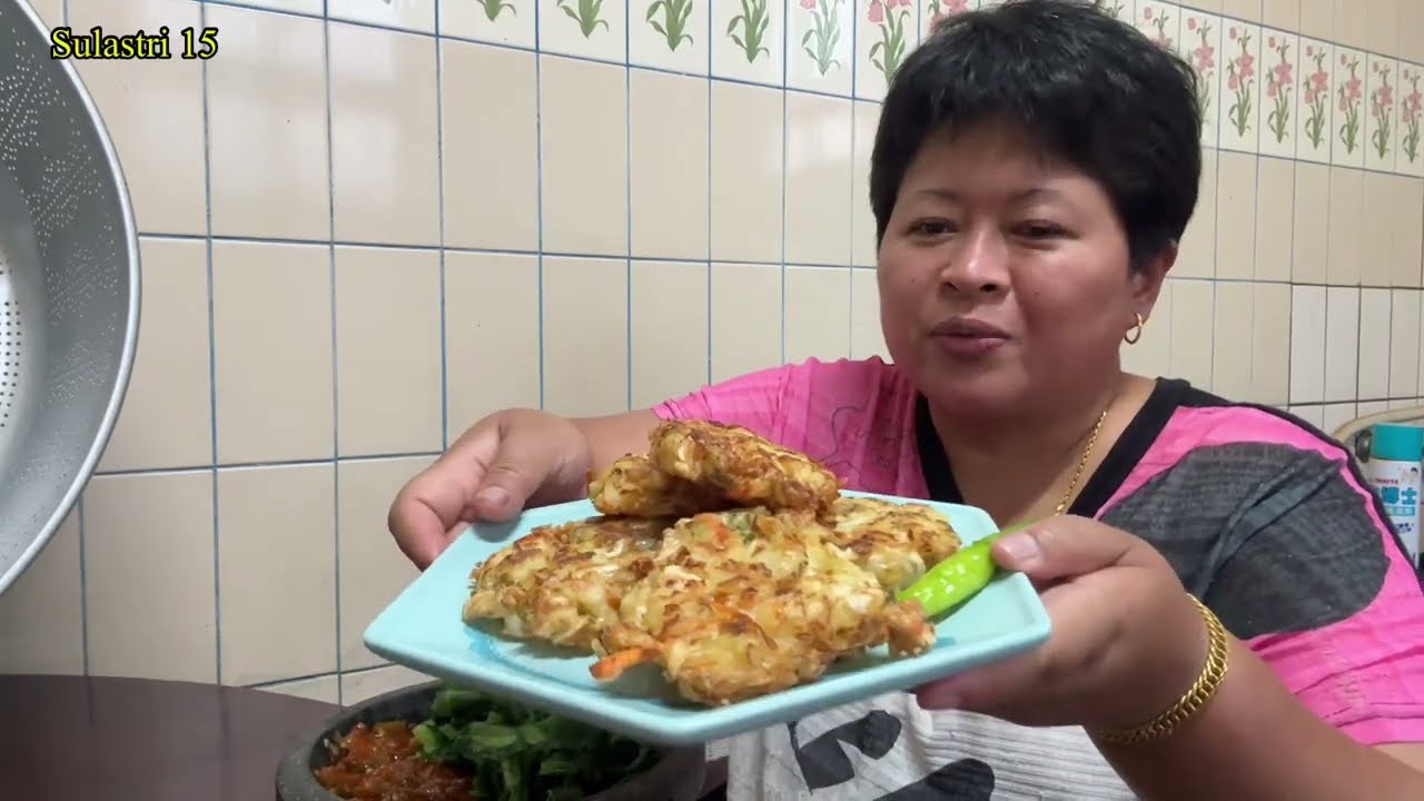 Bakwan kriuk Sulastri 15  ceplus cabe rawit ‼️ Lalapan & sambel terasi, Tkw Taiwan.