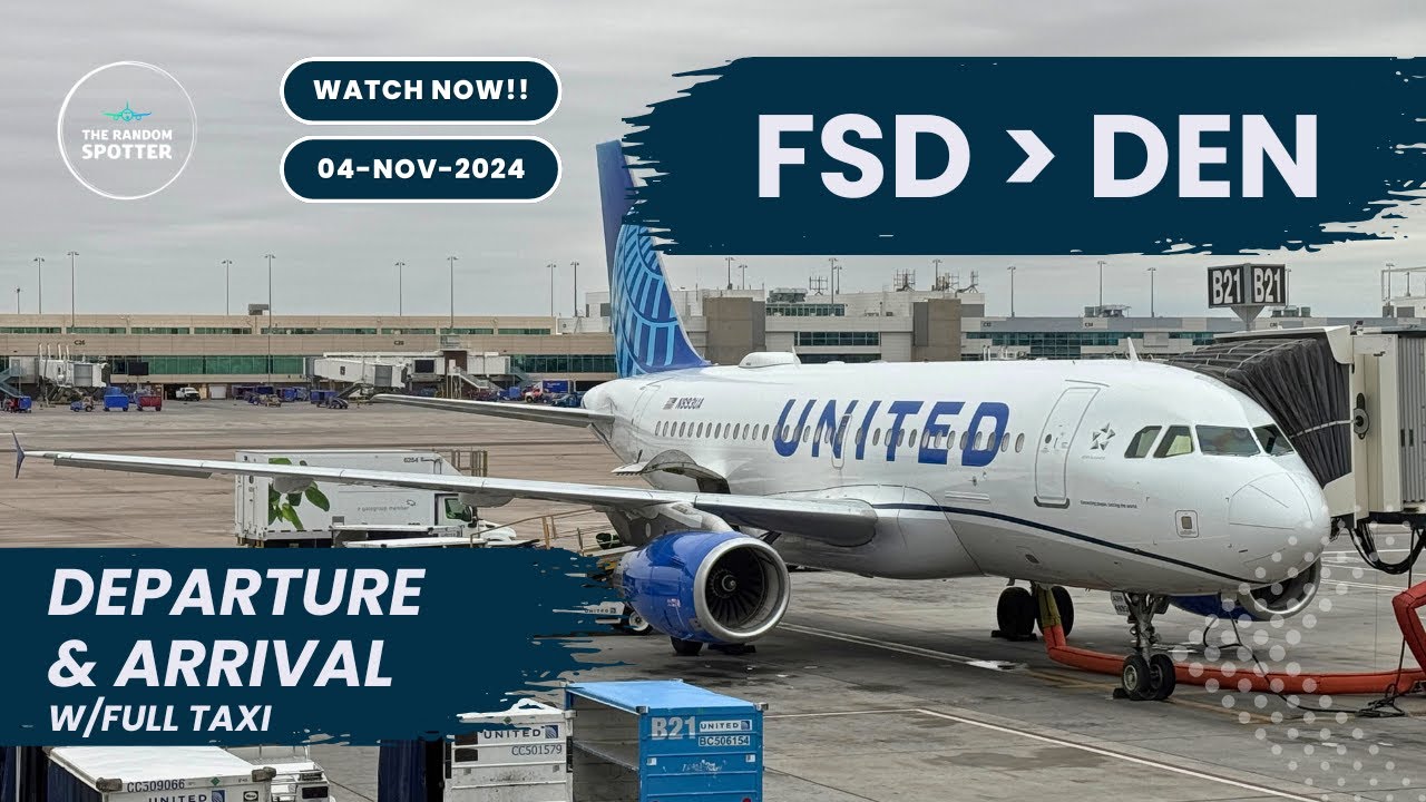 [4K] ✈️ United A319 Departure | Serene Sioux Falls to the Beautiful Rocky Mountains