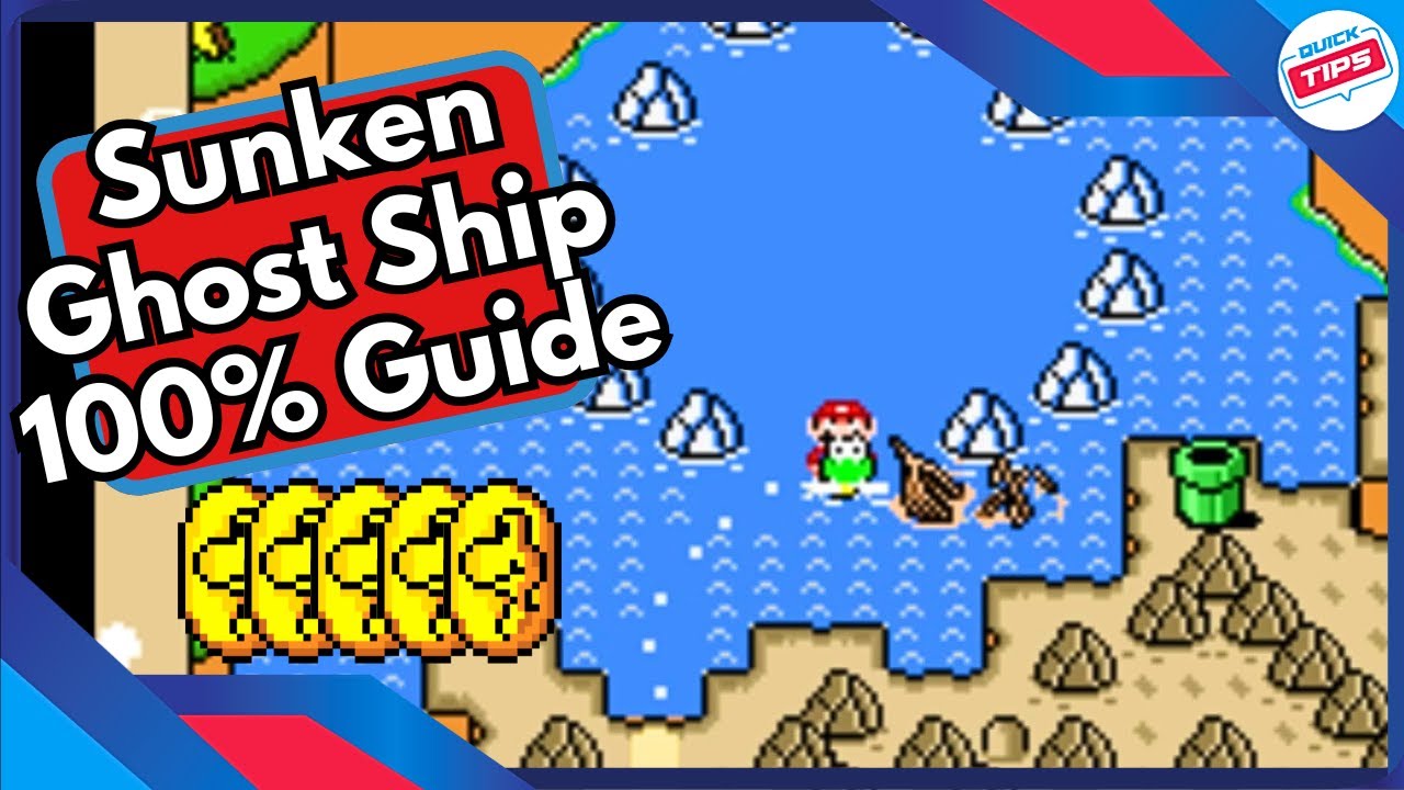 Sunken Ghost Ship 100% Guide All Dragon Coins & Secrets in Super Mario World