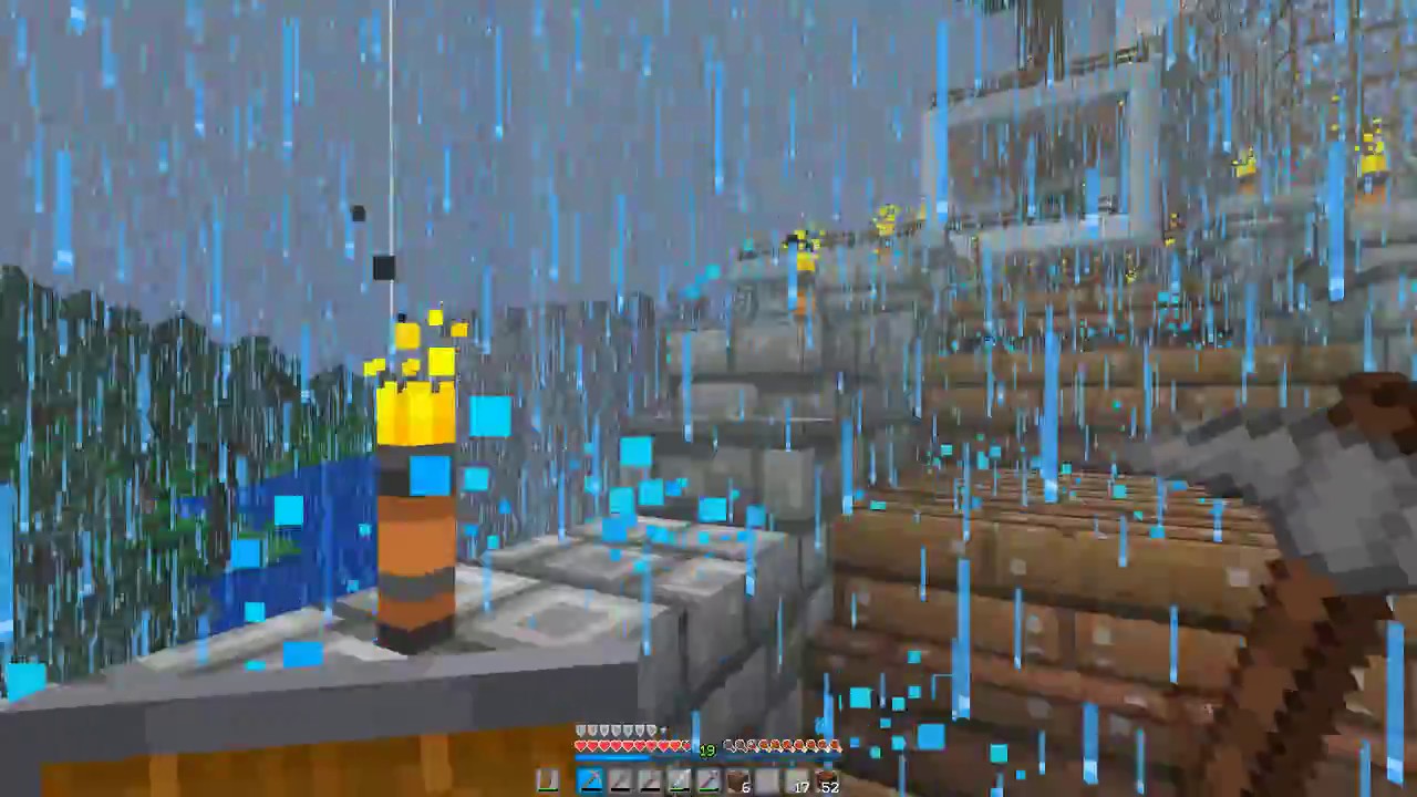 Minecraft in the Rain & Thunder + 1 Hour + No Talking/Commentary + ASMR