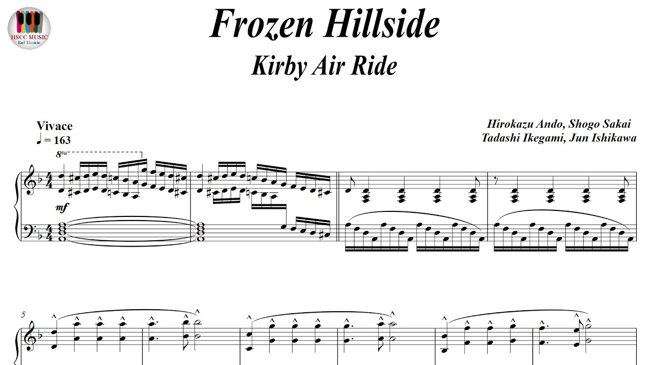 Frozen Hillside - Kirby Air Ride, Super Smash Bros  Ultimate, Piano Sheet Music