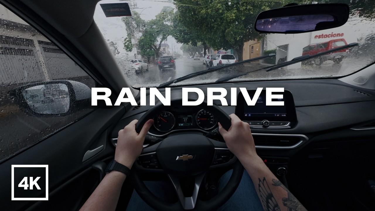 Rainy Day POV Drive Through the City | Relaxing Urban Ambience (No Talking, Real Sound)
