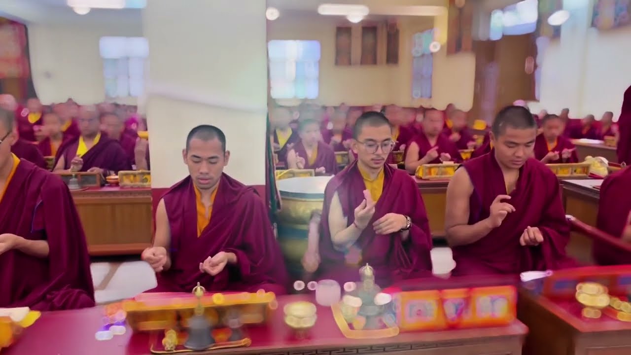 The Mudra of seven [outer] offering. #ka-Nying Shedrub Ling monastery