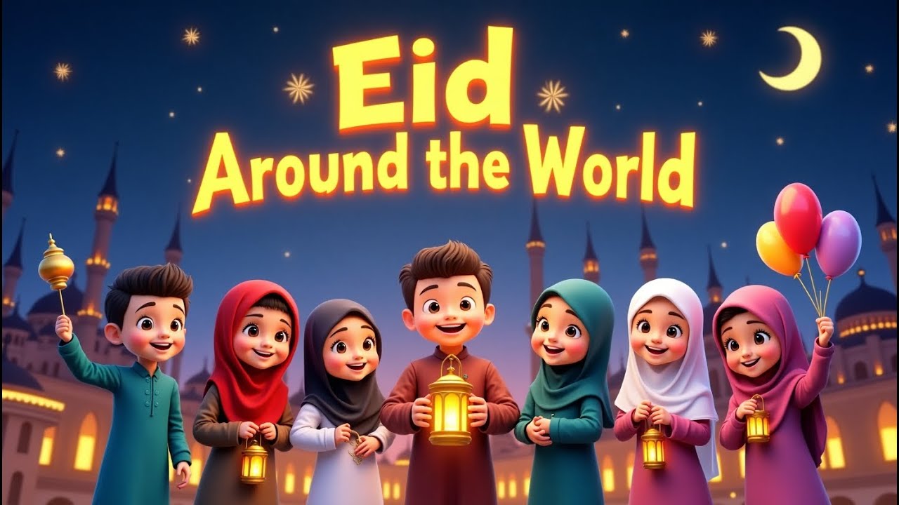 Eid Around the World | Fun 3D Animated Islamic Song for Kids! | Eid Mubarak Kids Song Nasheed