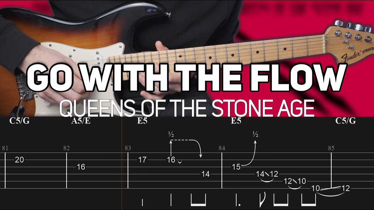 Queens Of The Stone Age - Go With The Flow (Guitar lesson with TAB)