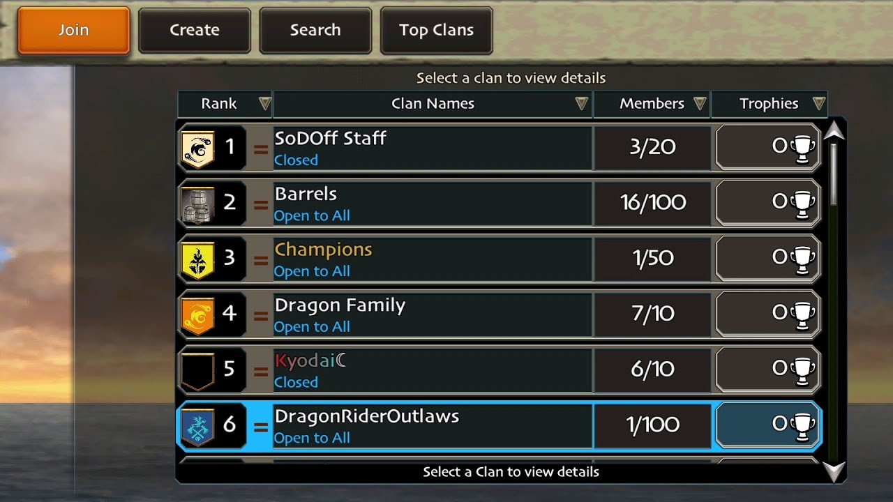 School of Dragons Clans feature has been finally restored in SoDOff 