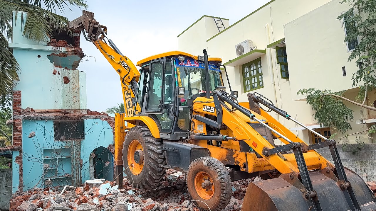 JCB 3DX Breaker Going to New House Demolition for Build New Big House in Nellai | Jcb video