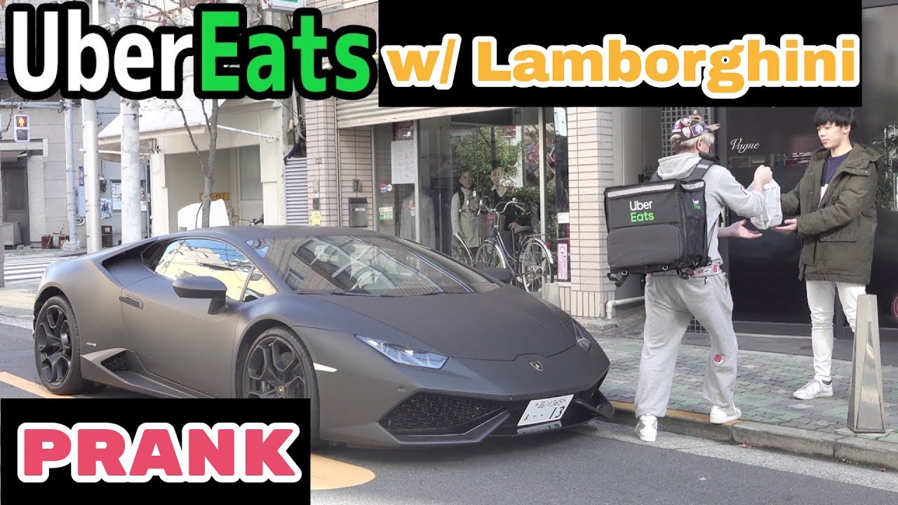 Our boss delivered UberEats in Lamborghini as a prank! | Raphael Japan